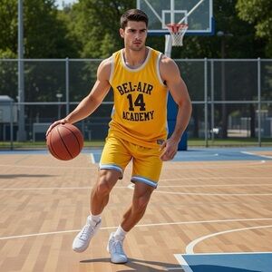 Yellow Men's Basketball Jersey